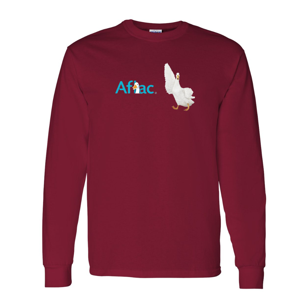 Men's Aflac Logo and Duck Gildan Heavy Cotton Long Sleeve T-Shirt