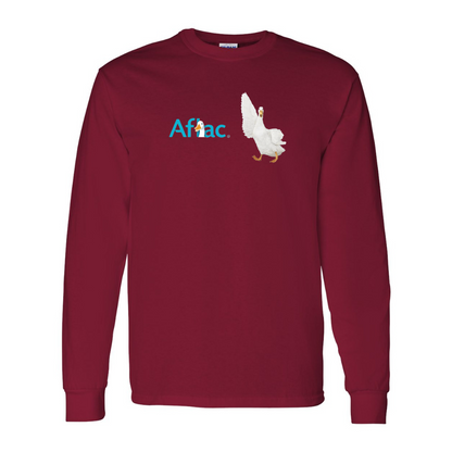 Men's Aflac Logo and Duck Gildan Heavy Cotton Long Sleeve T-Shirt