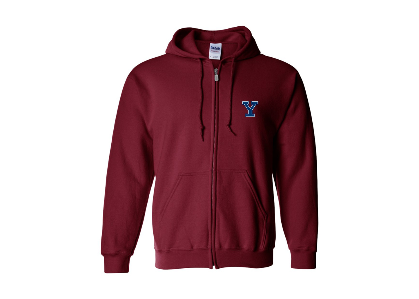 Men's Yale Bulldogs Gildan  Heavy Blend Full Zip Hooded Sweatshirt
