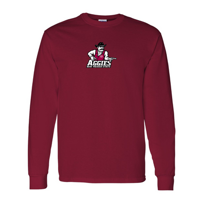Men's Aggies New Mexico State Logo Gildan Heavy Cotton Long Sleeve T-Shirt