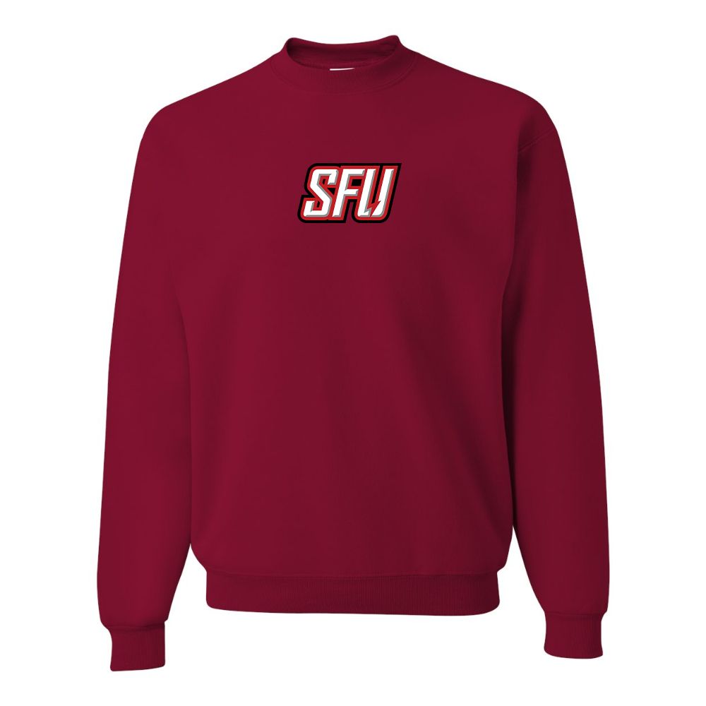 Men's Saint Francis Red Flash Logo JERZEES NuBlend Crewneck Sweatshirt