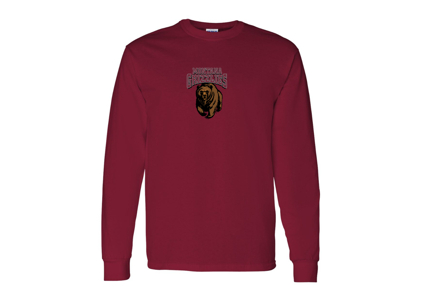 Men's Montana Grizzliesl Gildan Heavy Cotton Long Sleeve T-Shirt