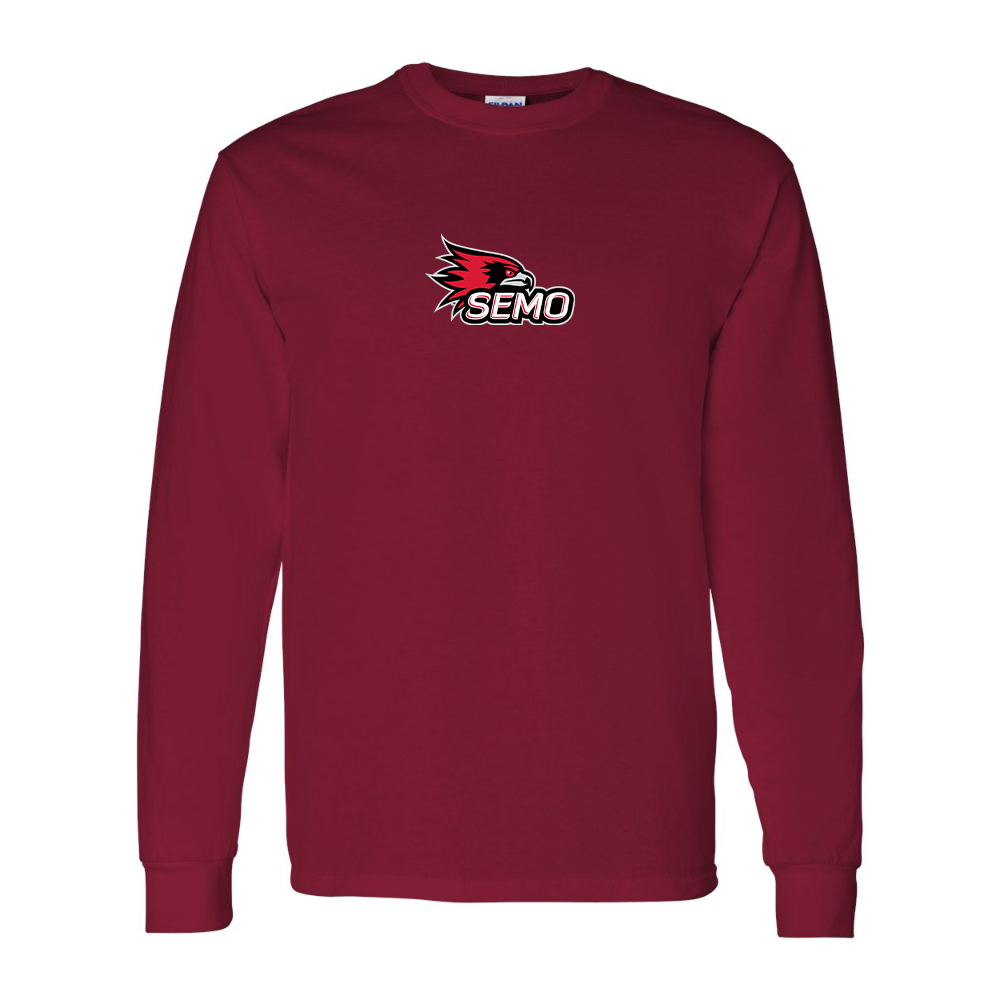Men's SEMO Redhawks Logo Gildan Heavy Cotton Long Sleeve T-Shirt