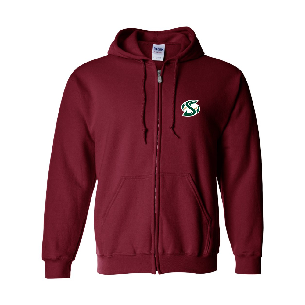 Men's Sacramento State Hornets Logo  Gildan  Heavy Blend Full Zip Hooded Sweatshirt
