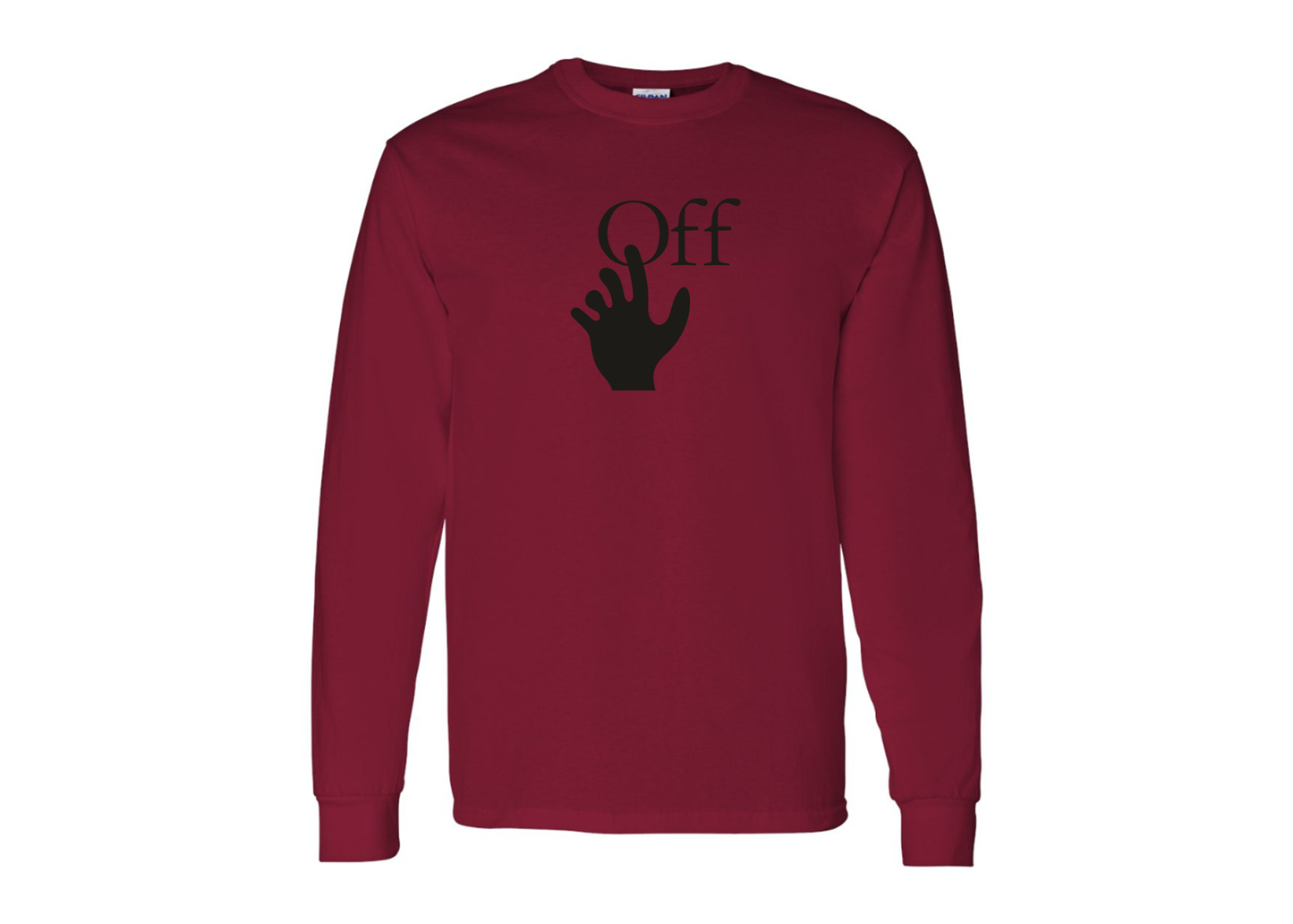 Men's Off-White Hand Gildan Heavy Cotton Long Sleeve T-Shirt