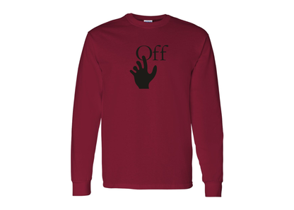 Men's Off-White Hand Gildan Heavy Cotton Long Sleeve T-Shirt