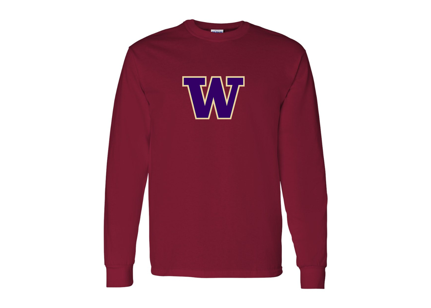 Men's Washington Huskies Gildan Heavy Cotton Long Sleeve T-Shirt