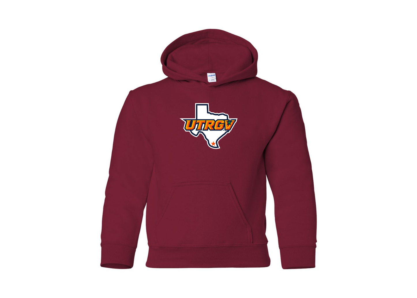 Youth UTRGV Vaqueros Gildan Heavy Blend  Hooded Sweatshirt