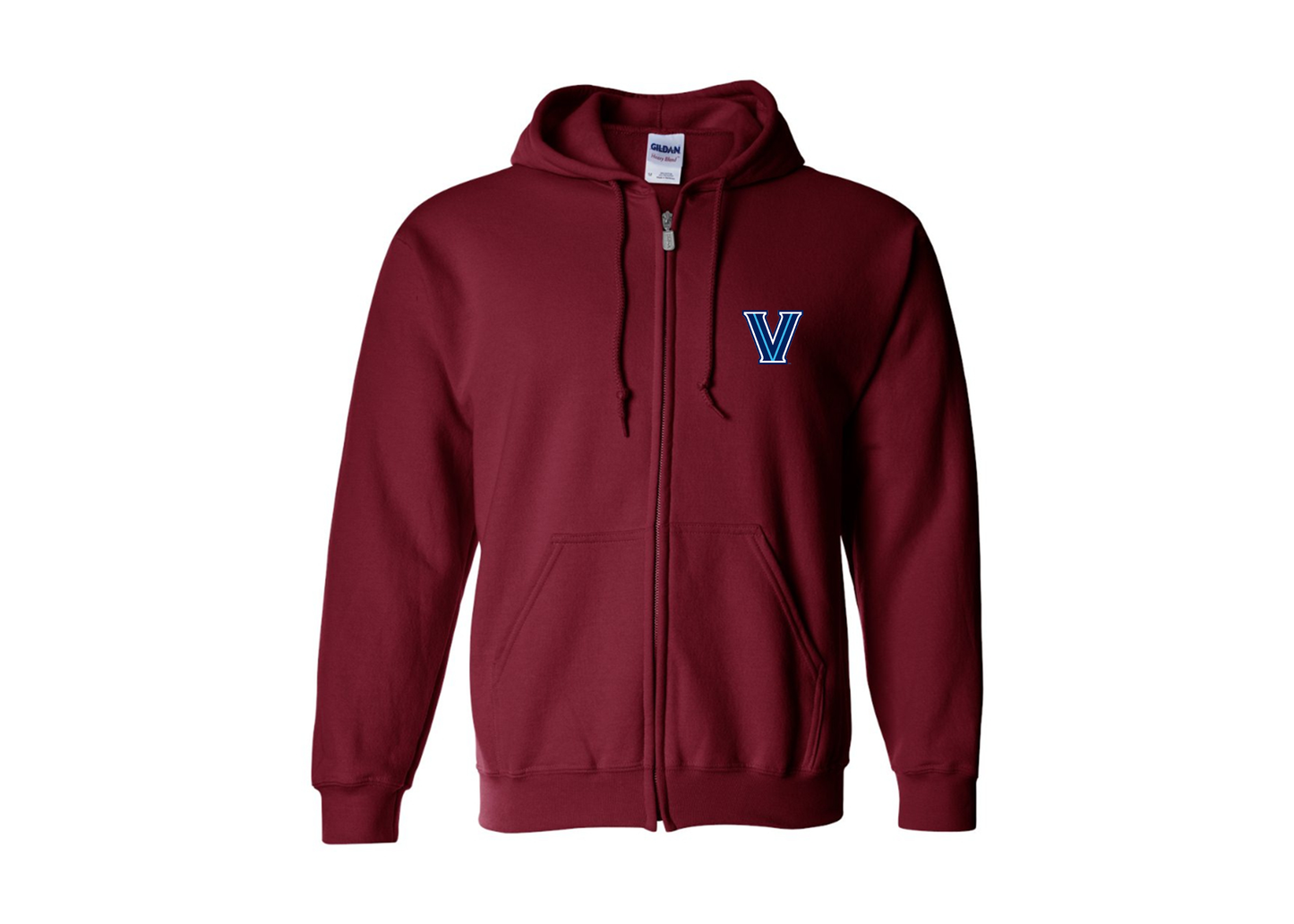 Men's Villanova Wildcats Gildan  Heavy Blend Full Zip Hooded Sweatshirt