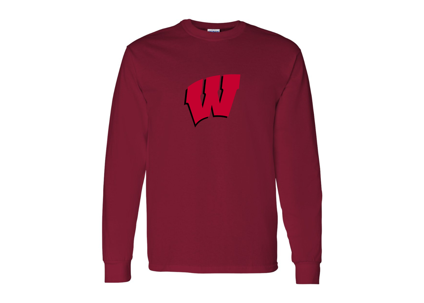 Men's Wisconsin Badgers Gildan Heavy Cotton Long Sleeve T-Shirt