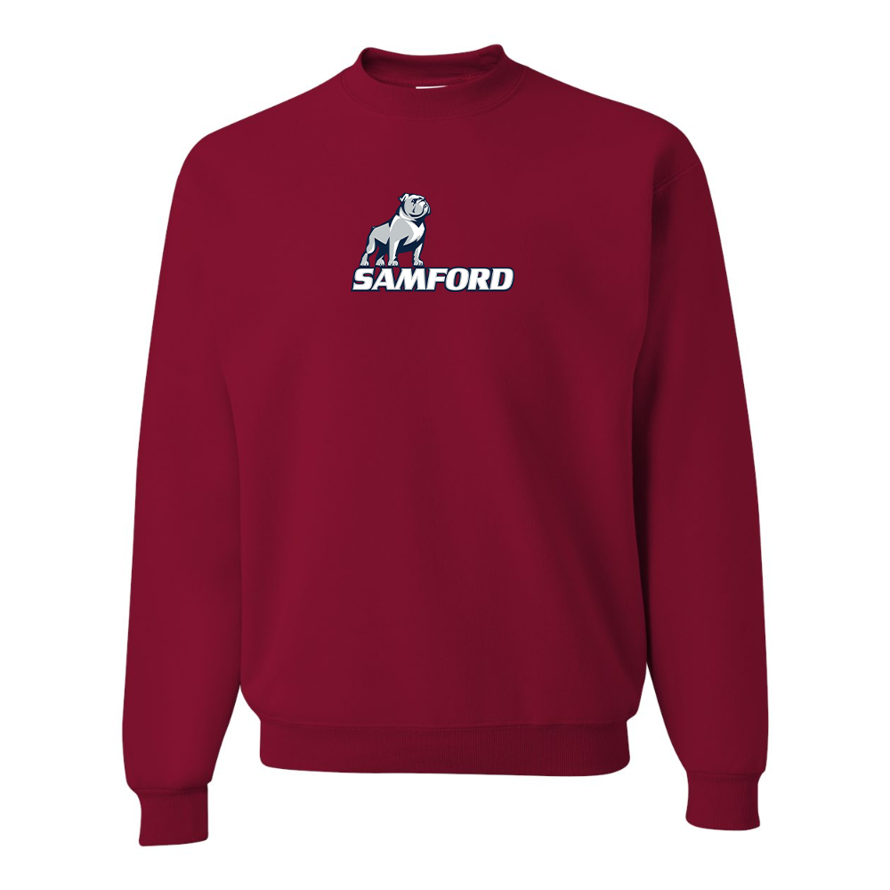 Men's Samford Bulldogs Logo  JERZEES NuBlend Crewneck Sweatshirt