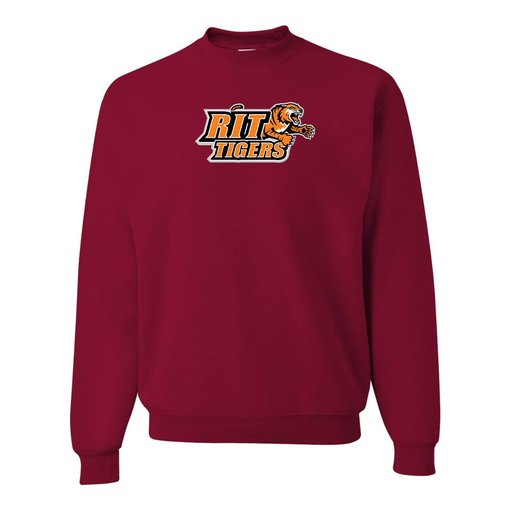 Men's RIT Tigers Logo  JERZEES NuBlend Crewneck Sweatshirt