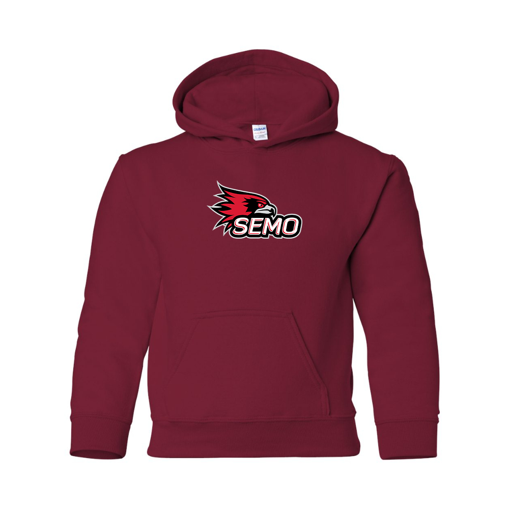 Youth SEMO Redhawks Logo Gildan Heavy Blend  Hooded Sweatshirt