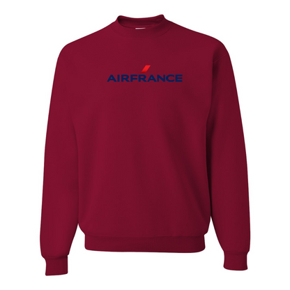 Men's Air France Logo JERZEES NuBlend Crewneck Sweatshirt