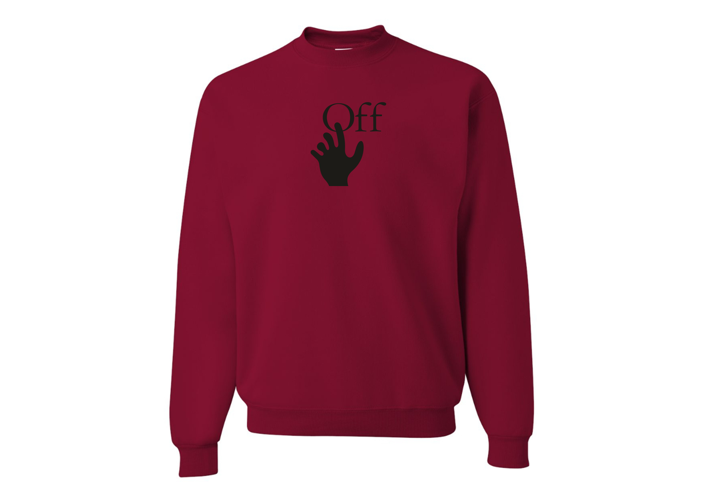 Men's Off-White Hand JERZEES NuBlend Crewneck Sweatshirt