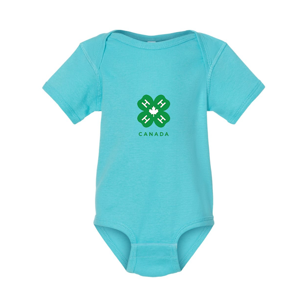 4H Canada Logo  Rabbit Skins Infant Baby Rib Bodysuit