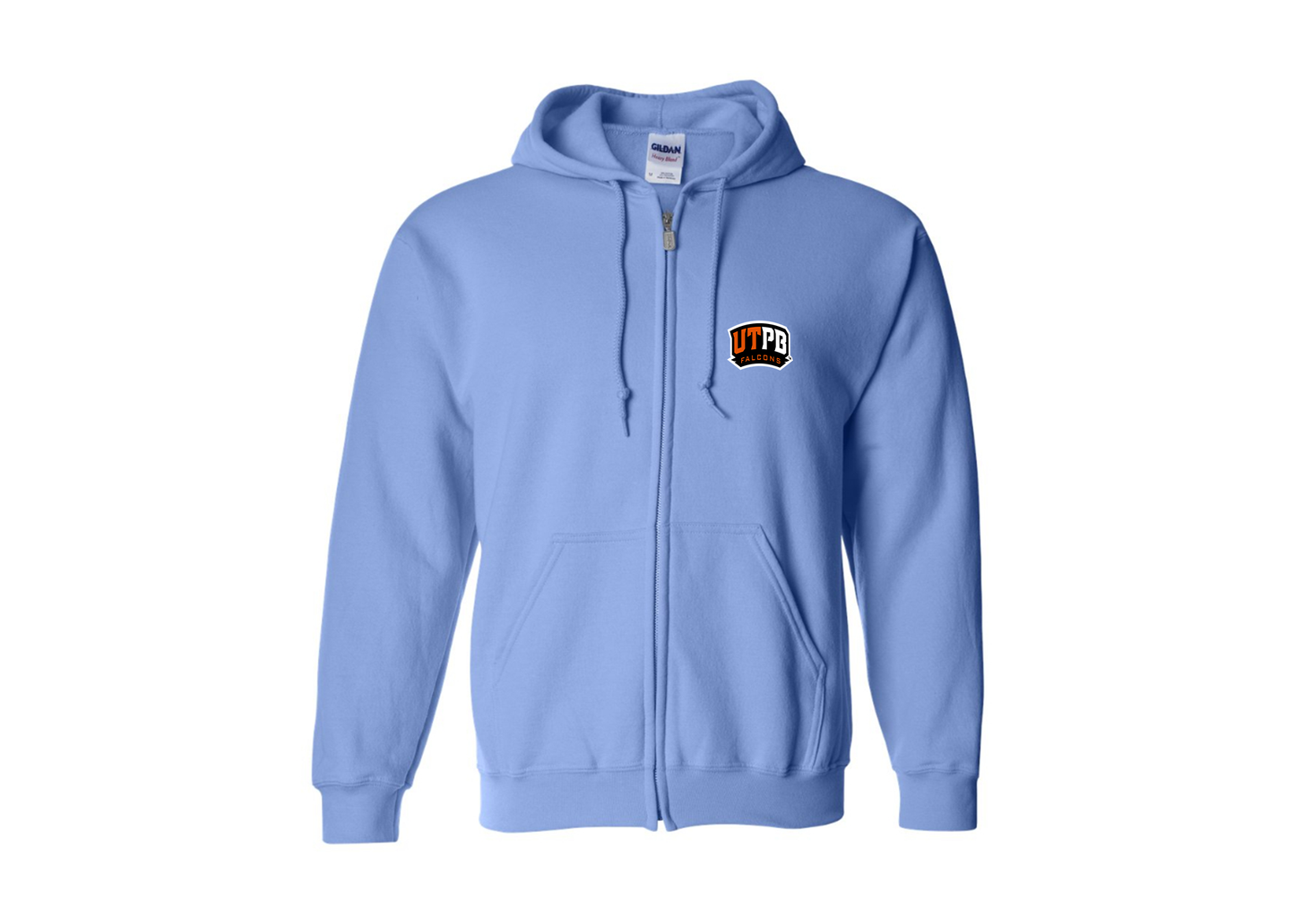 Men's UTPB Falcons Gildan Heavy Blend Full Zip Hooded Sweatshirt