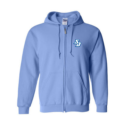 Men's San Diego Toreros Logo Gildan  Heavy Blend Full Zip Hooded Sweatshirt