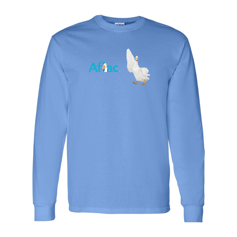 Men's Aflac Logo and Duck Gildan Heavy Cotton Long Sleeve T-Shirt