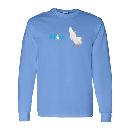 Men's Aflac Logo and Duck Gildan Heavy Cotton Long Sleeve T-Shirt
