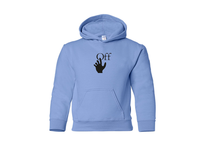 Youth Off-White Hand Gildan Heavy Blend  Hooded Sweatshirt