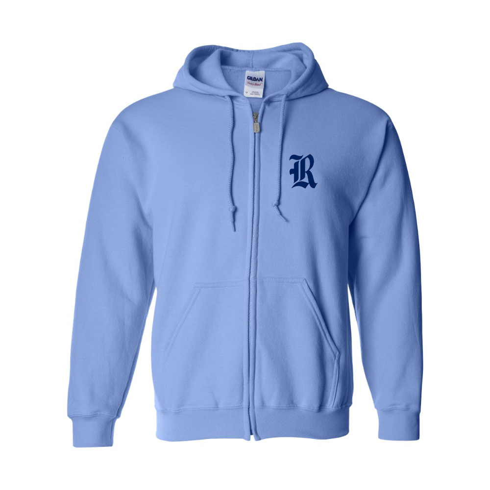 Men's Rice Owls Logo Gildan  Heavy Blend Full Zip Hooded Sweatshirt
