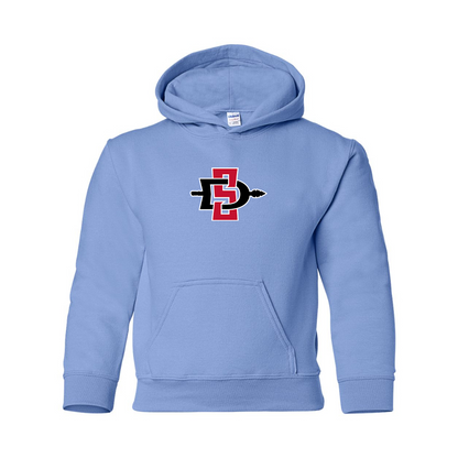Youth San Diego State Aztecs Logo Gildan Heavy Blend  Hooded Sweatshirt