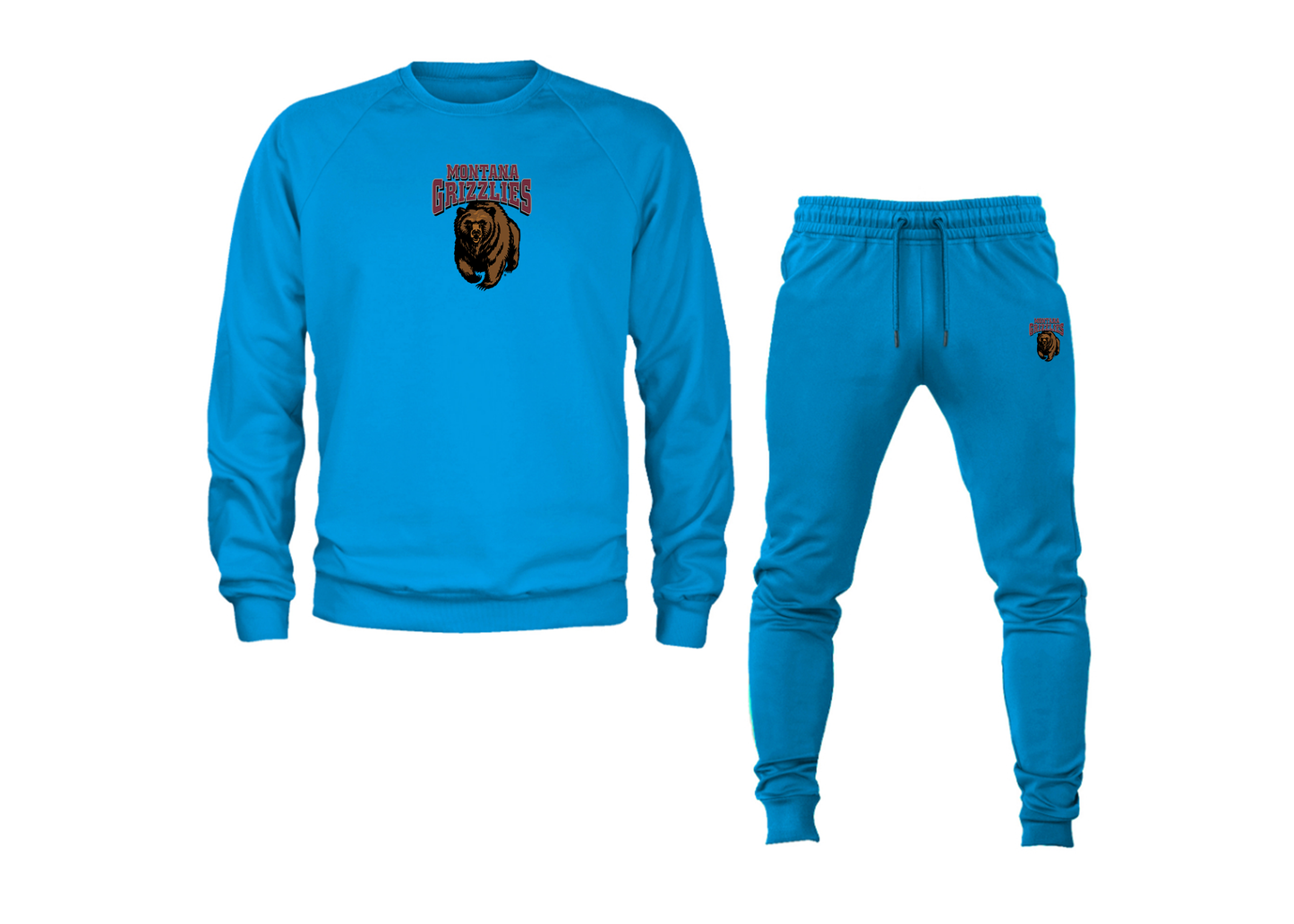 Men's Montana Grizzliesl Crewneck Sweatshirt Joggers Suit