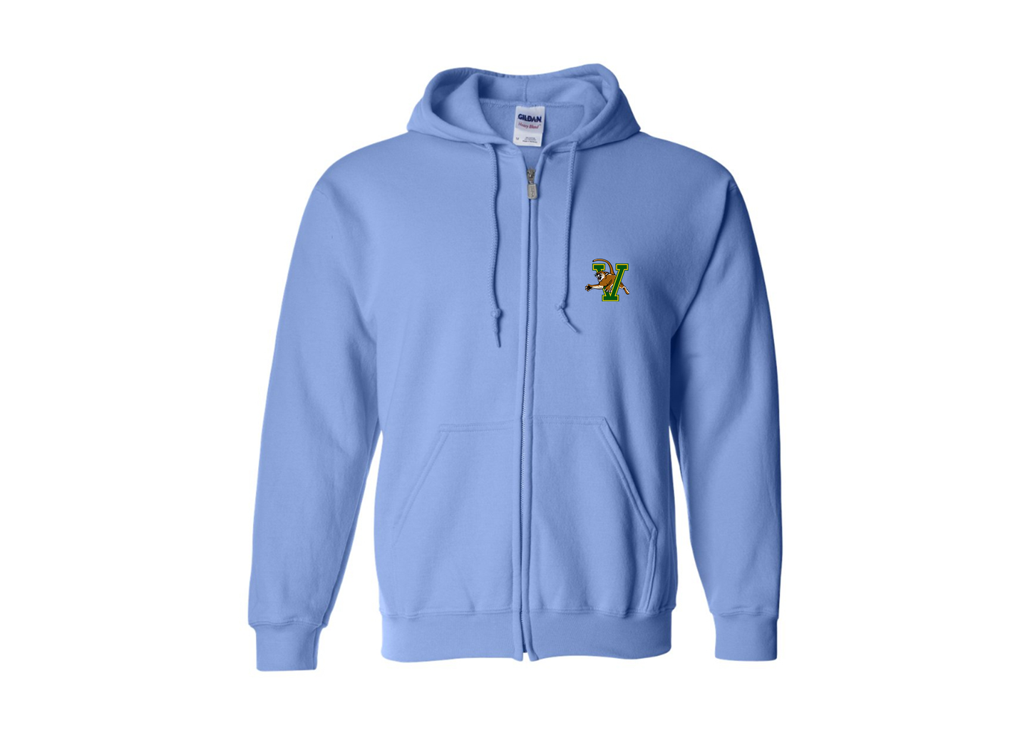 Men's Vermont Catamounts Gildan  Heavy Blend Full Zip Hooded Sweatshirt