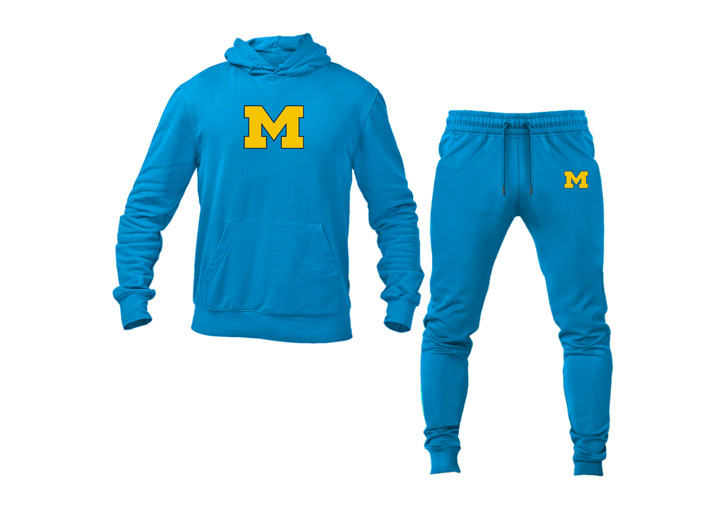 Men's Michigan Wolverines Logo Hoodie Joggers Set
