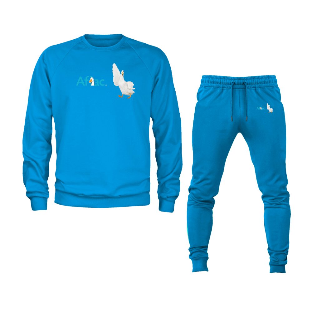 Men's Aflac Logo and Duck Crewneck Sweatshirt Joggers Suit