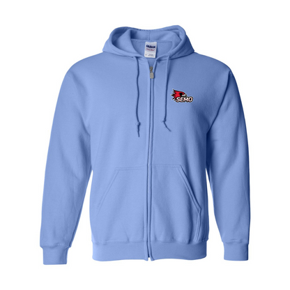 Men's SEMO Redhawks Logo Gildan  Heavy Blend Full Zip Hooded Sweatshirt