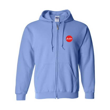 Men's Air Asia Logo Gildan  Heavy Blend Full Zip Hooded Sweatshirt