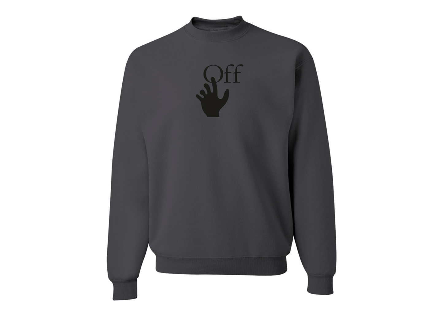 Men's Off-White Hand JERZEES NuBlend Crewneck Sweatshirt