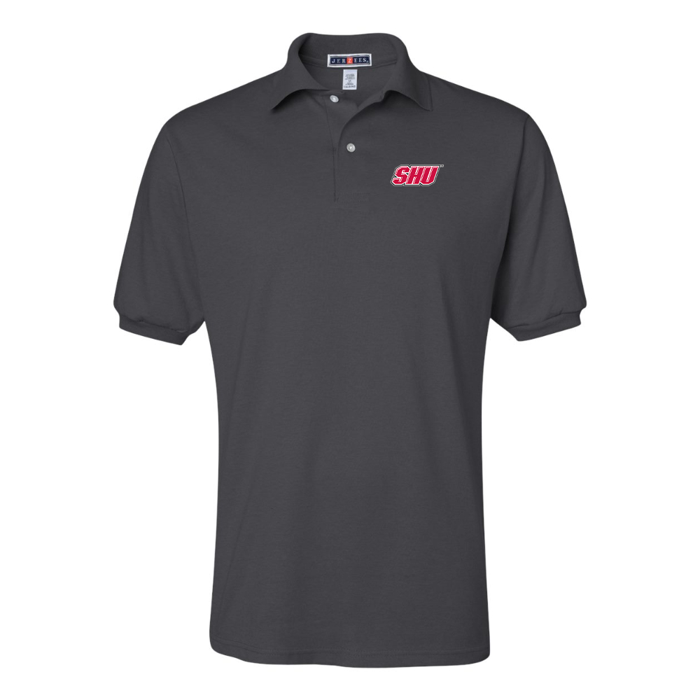 Men's Sacred Heart Pioneers Logo JERZEES  SpotShield polo