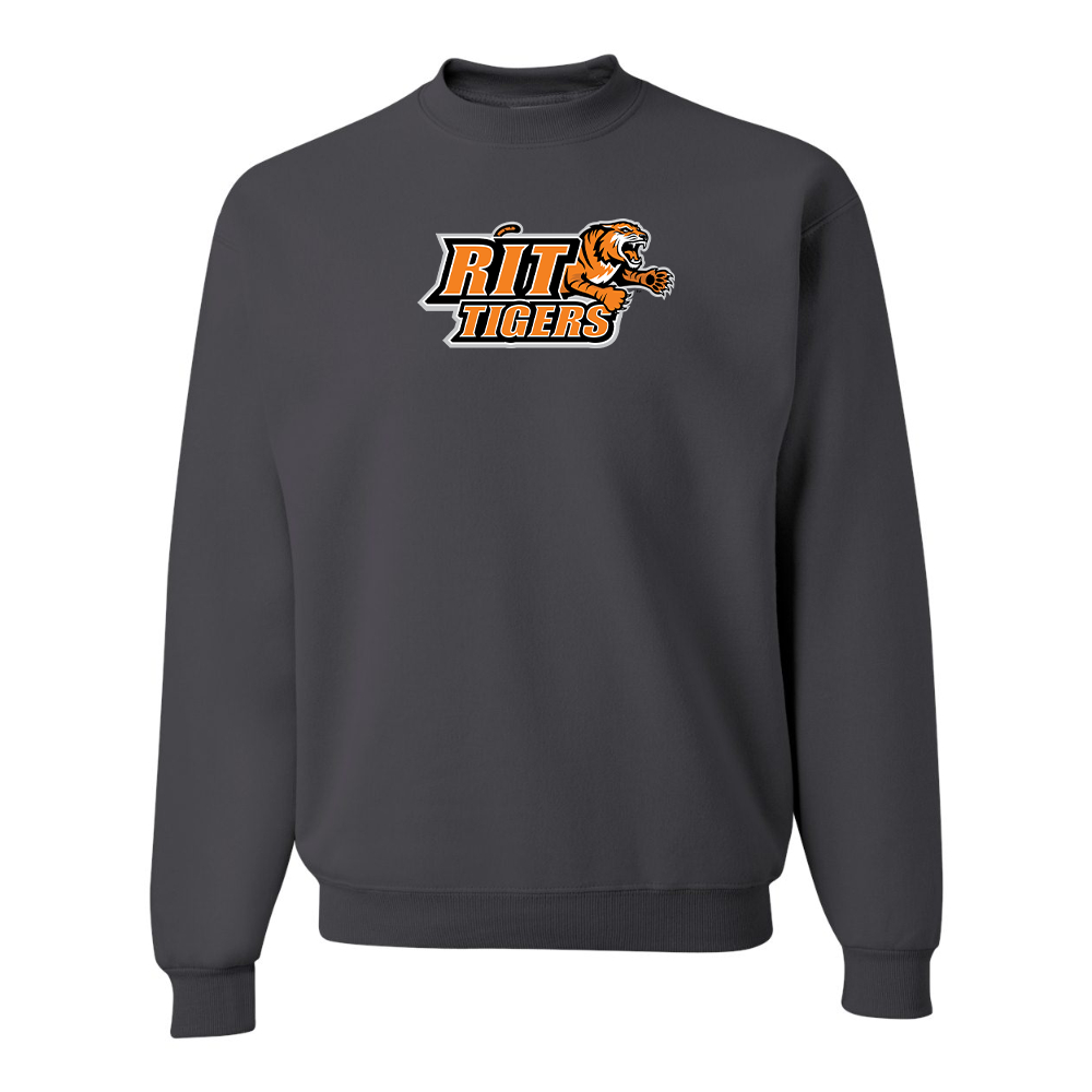 Men's RIT Tigers Logo  JERZEES NuBlend Crewneck Sweatshirt