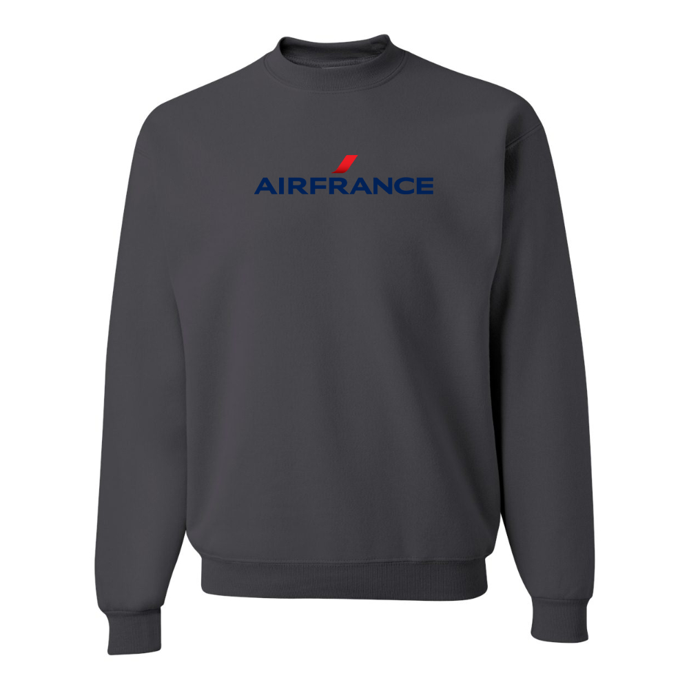Men's Air France Logo JERZEES NuBlend Crewneck Sweatshirt