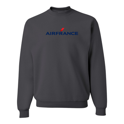 Men's Air France Logo JERZEES NuBlend Crewneck Sweatshirt