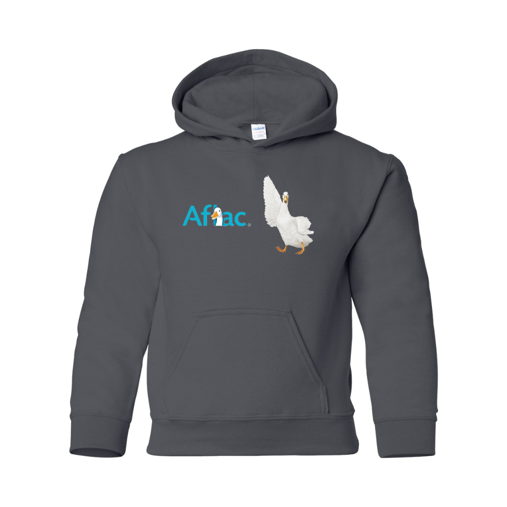Youth Aflac Logo and Duck Gildan Heavy Blend  Hooded Sweatshirt