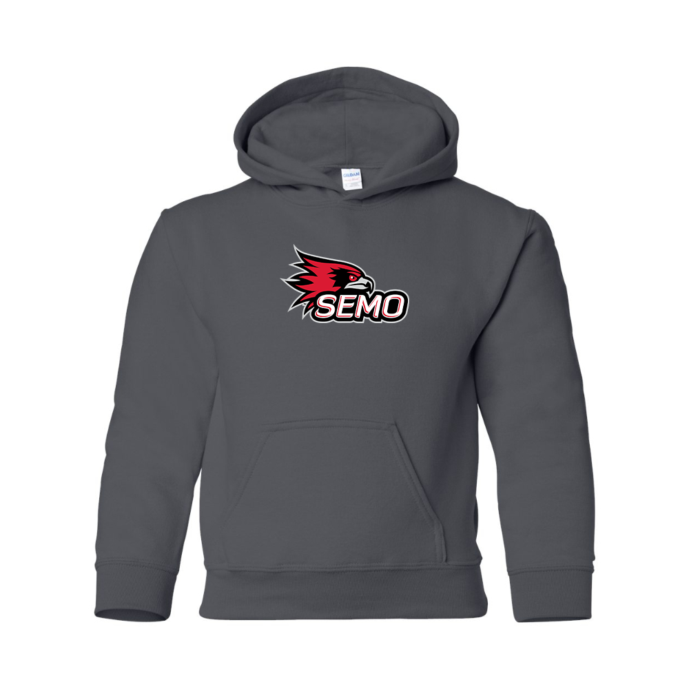 Youth SEMO Redhawks Logo Gildan Heavy Blend  Hooded Sweatshirt