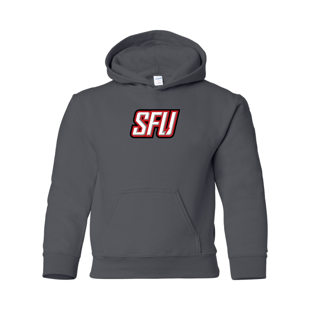 Youth Saint Francis Red Flash Logo Gildan Heavy Blend  Hooded Sweatshirt