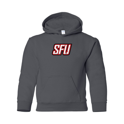 Youth Saint Francis Red Flash Logo Gildan Heavy Blend  Hooded Sweatshirt