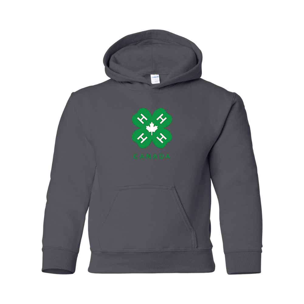 Youth 4H Canada Logo Gildan Heavy Blend  Hooded Sweatshirt