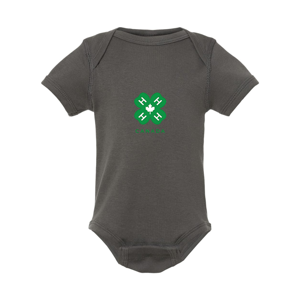 4H Canada Logo  Rabbit Skins Infant Baby Rib Bodysuit