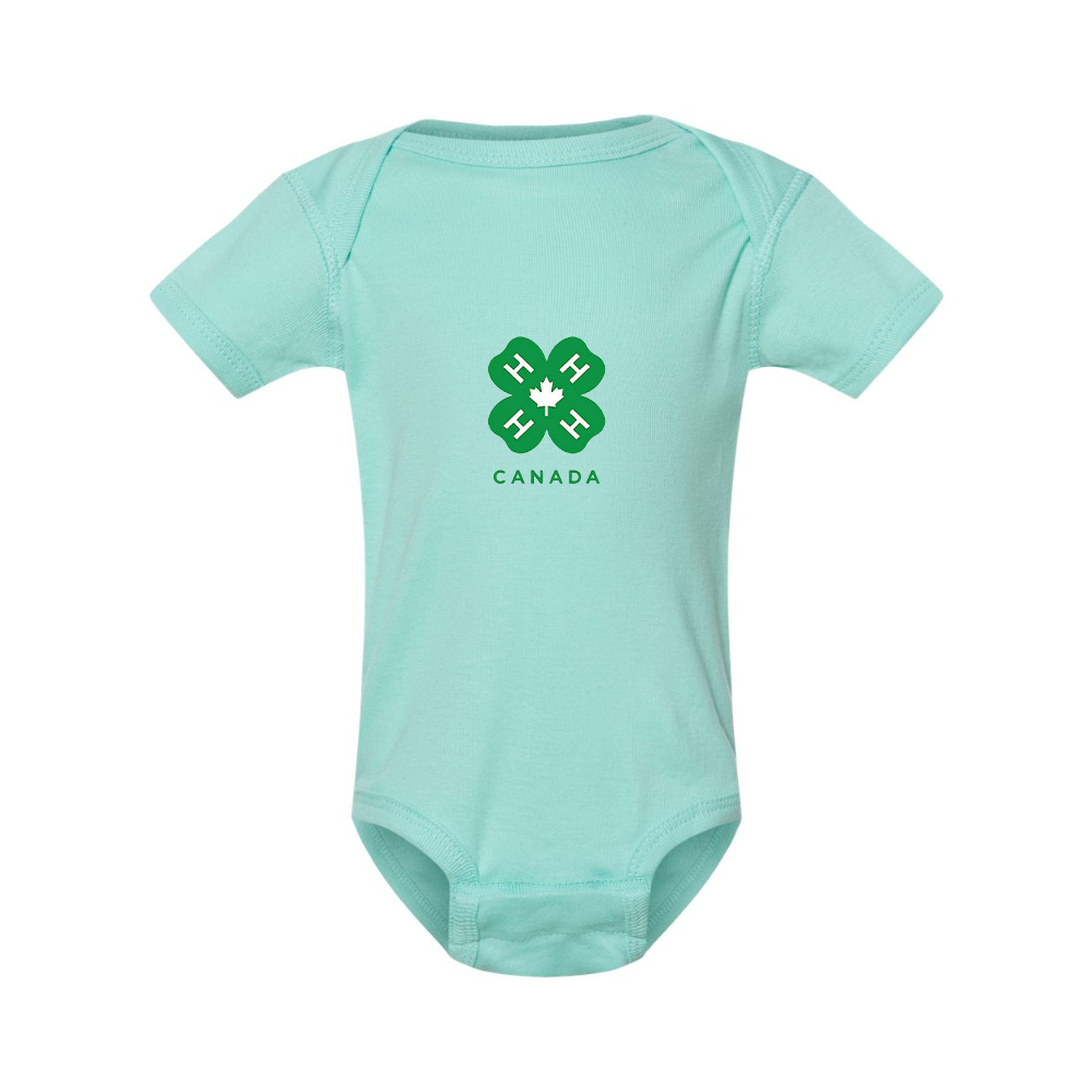 4H Canada Logo  Rabbit Skins Infant Baby Rib Bodysuit