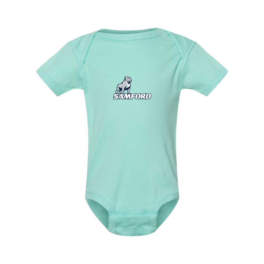 Samford Bulldogs Logo Rabbit Skins Infant Baby Rib Bodysuit