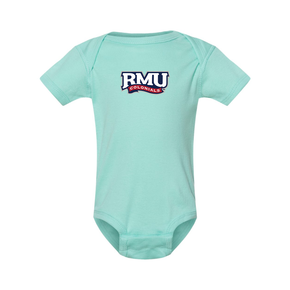 Robert Morris Colonials Logo  Rabbit Skins Infant Baby Rib Bodysuit