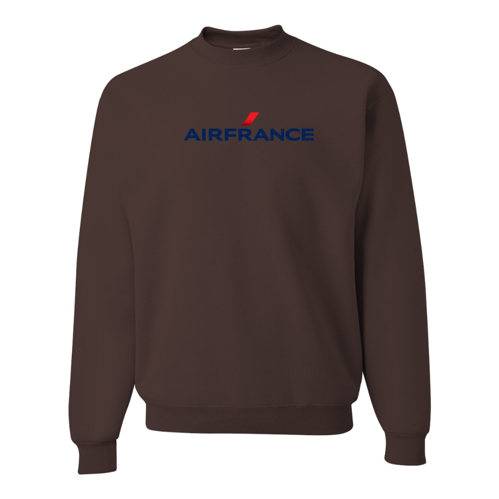 Men's Air France Logo JERZEES NuBlend Crewneck Sweatshirt