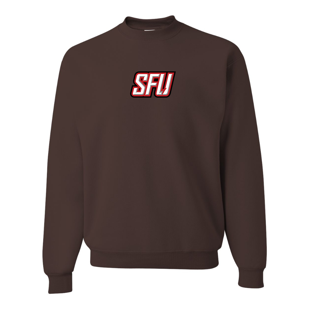Men's Saint Francis Red Flash Logo JERZEES NuBlend Crewneck Sweatshirt