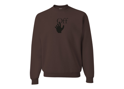 Men's Off-White Hand JERZEES NuBlend Crewneck Sweatshirt